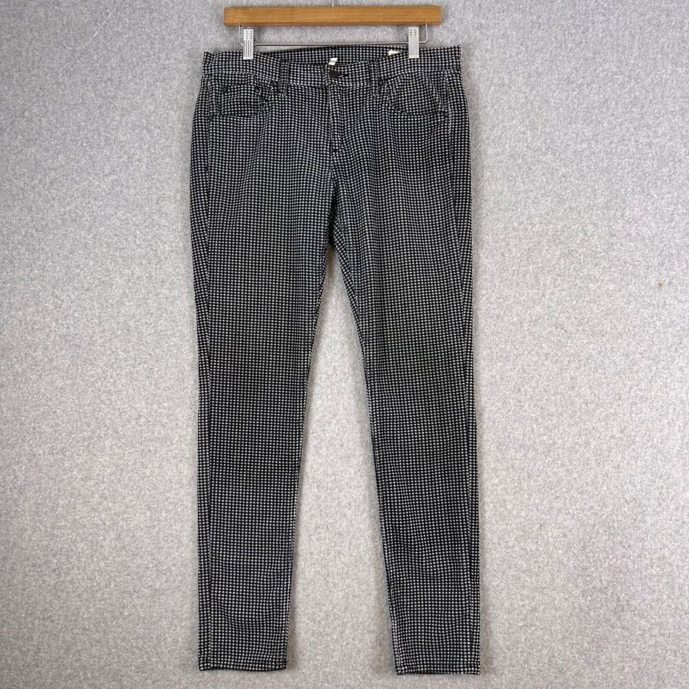 Rag & Bone Pants Women’s 29 Black White Corduroy Check Stretch Skinny Mid-Rise